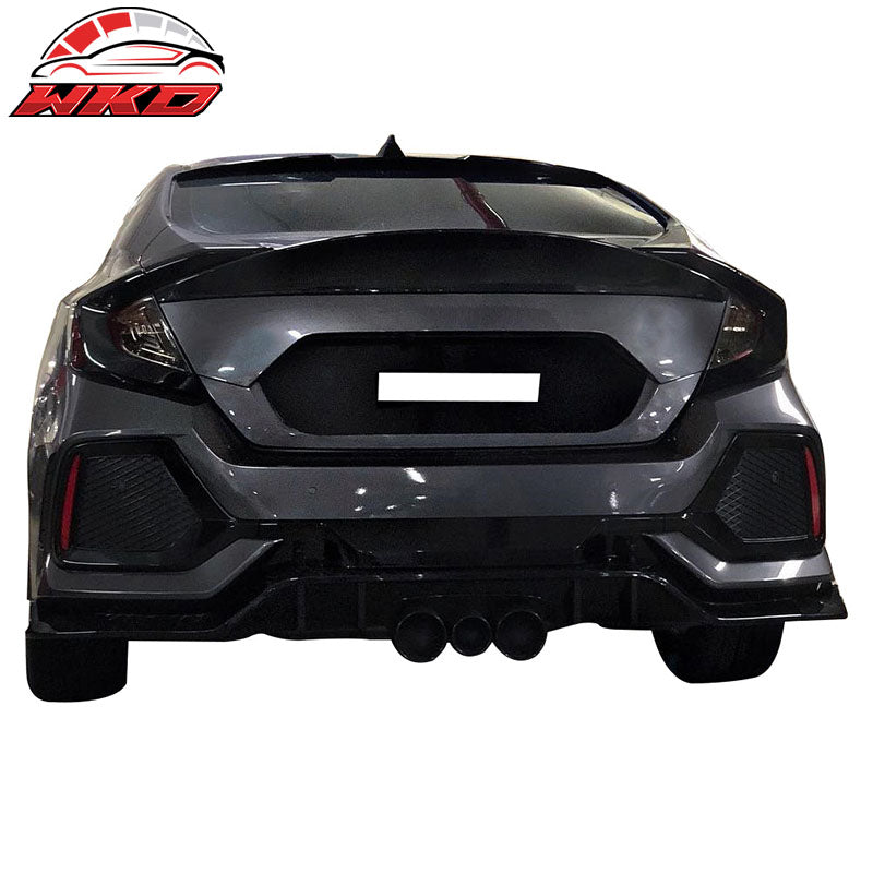 Fits 16-21 Honda Civic 4-Door TR Style Rear Bumper Cover W/Fender Flares PP