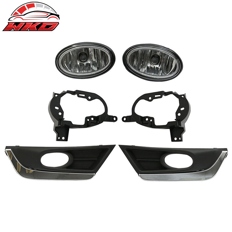 Fits 17-18 Honda CRV OE Front Foglight Kit Fog Lamp with Chrome Trim