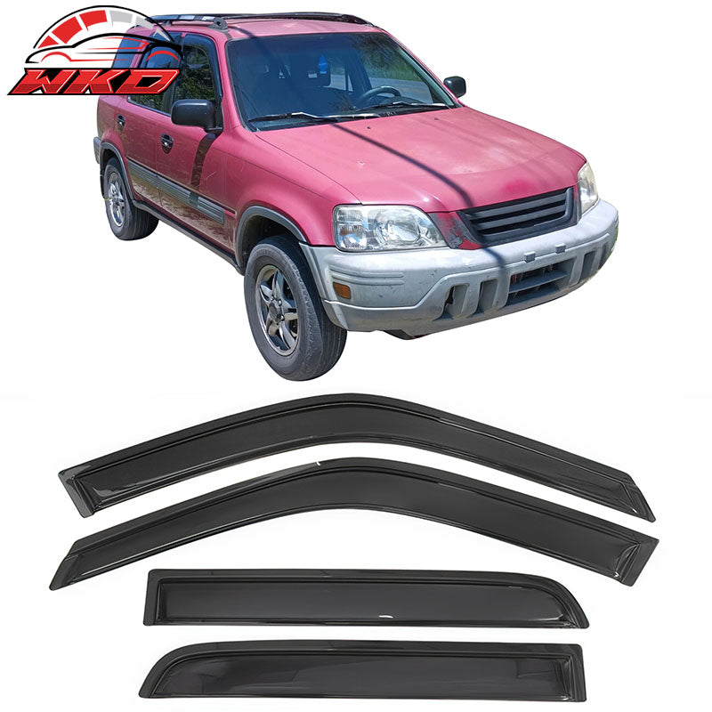 Fits 97-01 Honda CRV CR-V Acrylic 4PCS Window Visors Vent Rain Sun Guard Tape-On