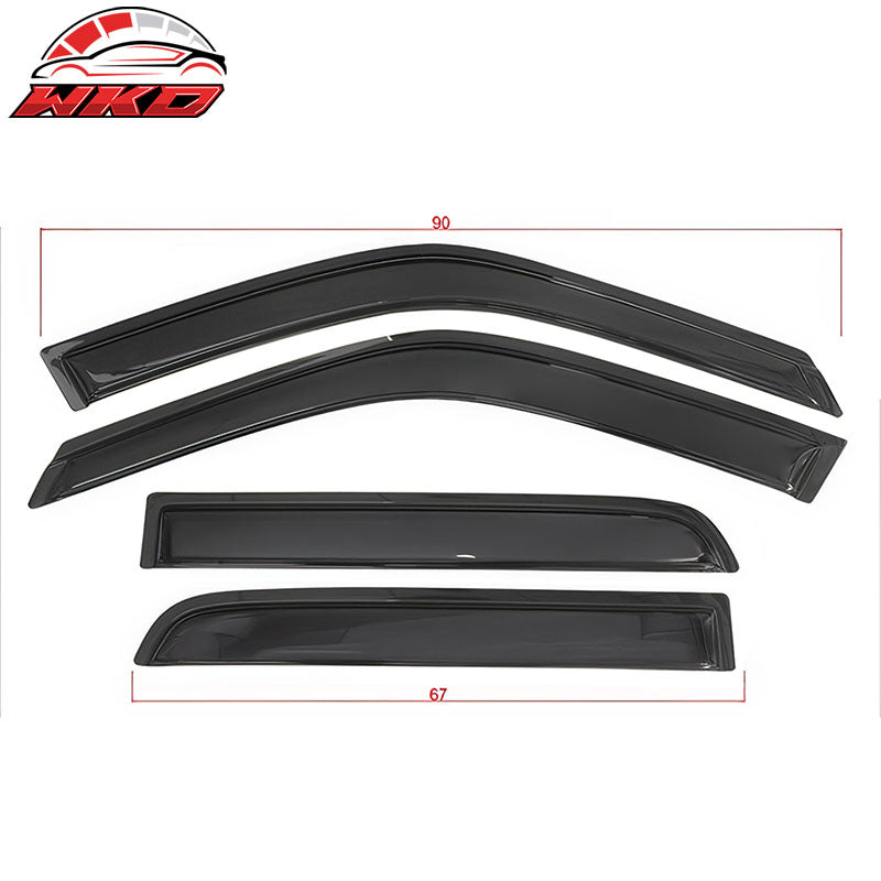 Fits 97-01 Honda CRV CR-V Acrylic 4PCS Window Visors Vent Rain Sun Guard Tape-On
