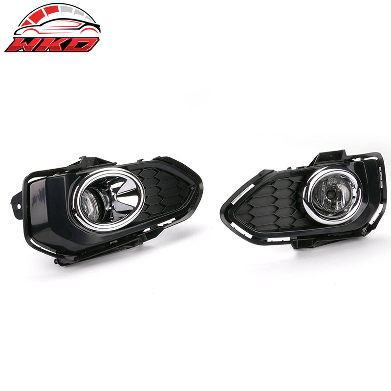 Fits 18-19 Honda Fit OE Style Black Housing Clear Lens Fog Lights Lamps Kit ABS
