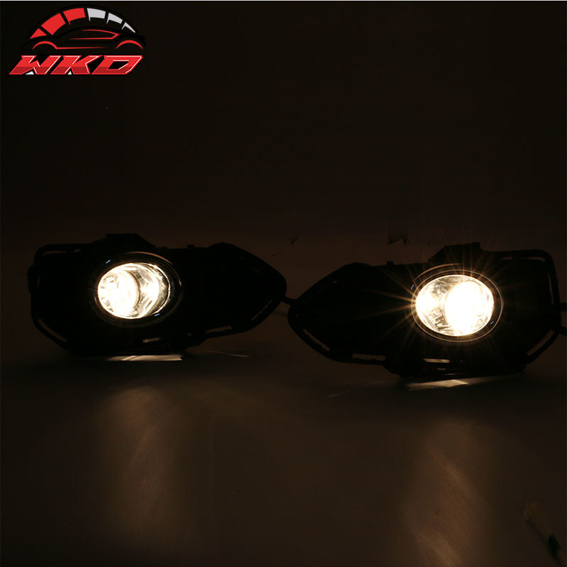 Fits 18-19 Honda Fit OE Style Black Housing Clear Lens Fog Lights Lamps Kit ABS