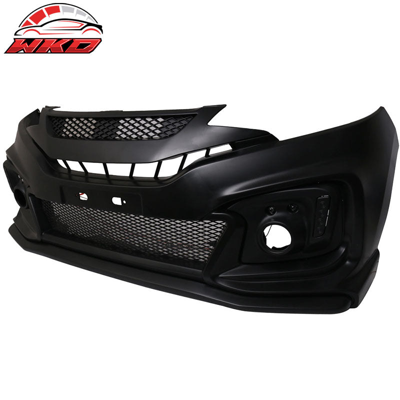 Wholesale 15-16 Honda Fit Mugen RR GK5 Front Bumper Conversion Cover w/ DRL Lights