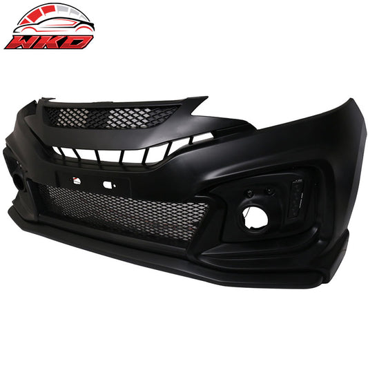 Wholesale 15-16 Honda Fit Mugen RR GK5 Front Bumper Conversion Cover w/ DRL Lights