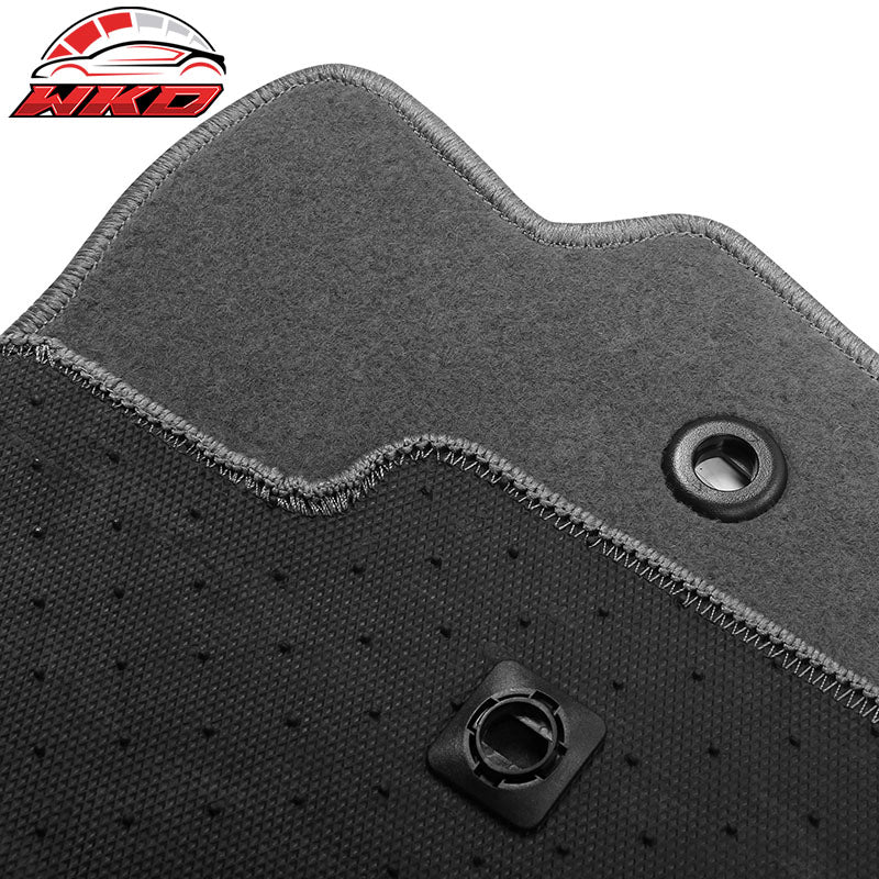 Fits 17-26 Honda Ridgeline Anti-Slip Front Rear Floor Mat Carpet Nylon 3PCS Gray