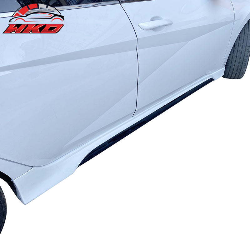 Fits 21-23 Hyundai Elantra Matte Black PP Side Skirts Extension Rocker Panel