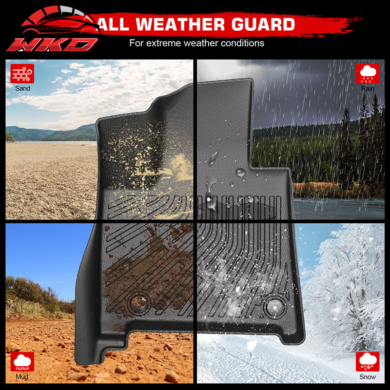 Fits 24-26 Hyundai Santa Fe Hybrid Anti-Slip Floor Mats All Weather TPE Carpets