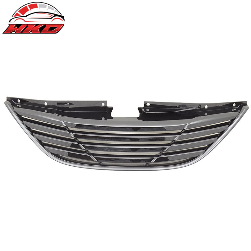 Fits 11-14 Hyundai Sonata Horizon Black Front Bumper Hood Grille Grill ABS