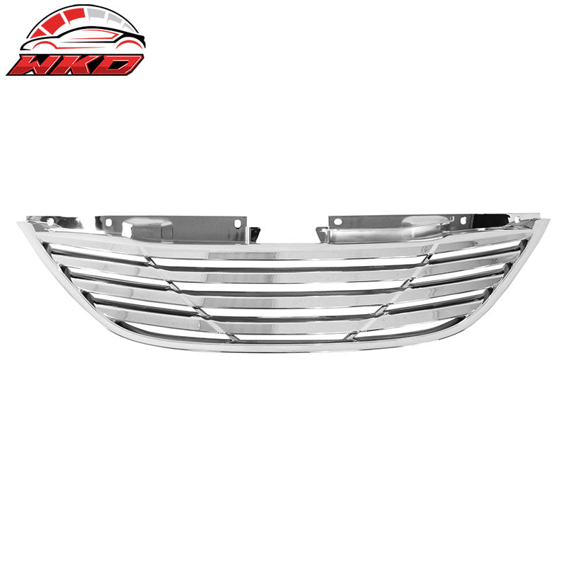 Fits 11-14 Hyundai Sonata Horizontal Style Front Upper Mesh Grille Chrome ABS