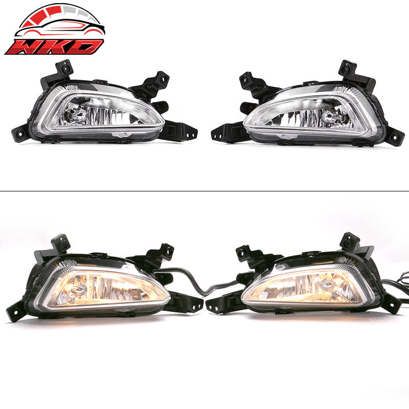 Fits 16-18 Hyundai Tucson OE Style Foglights Kit ABS Black Housing Clear Lens
