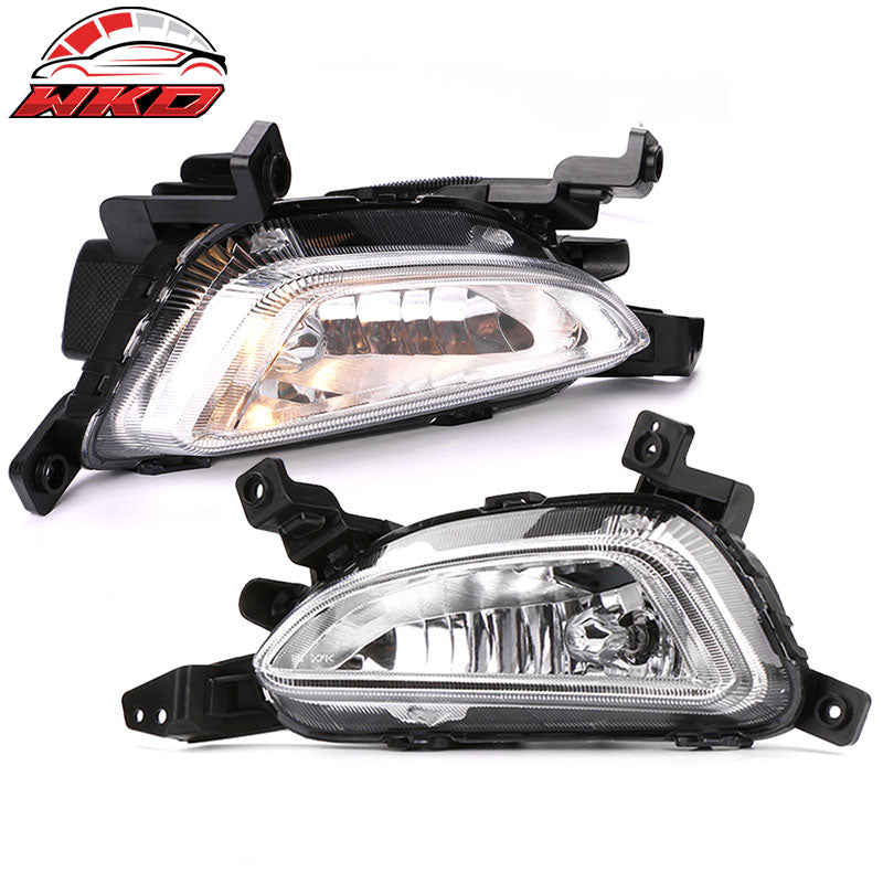 Fits 16-18 Hyundai Tucson OE Style Foglights Kit ABS Black Housing Clear Lens