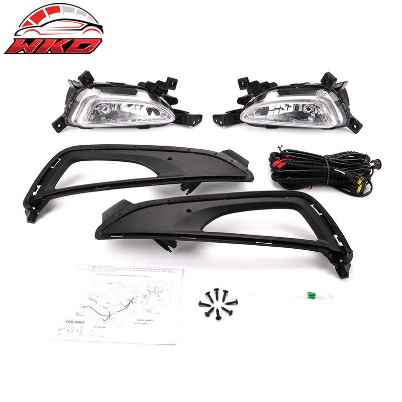 Fits 16-18 Hyundai Tucson OE Style Foglights Kit ABS Black Housing Clear Lens