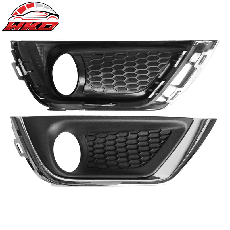 Fits 17-18 Jeep Compass OE Style Front Clear Glass Lens Black Cover Shell Pair