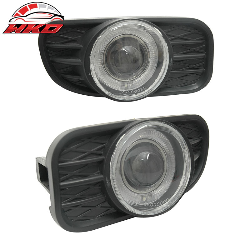 Fits 99-04 Jeep Grand Cherokee Halo Projector FogLight Lamps Clear w/Switch+Bulb
