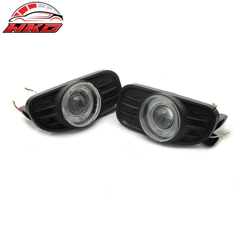 Fits 99-04 Jeep Grand Cherokee Halo Projector FogLight Lamps Clear w/Switch+Bulb