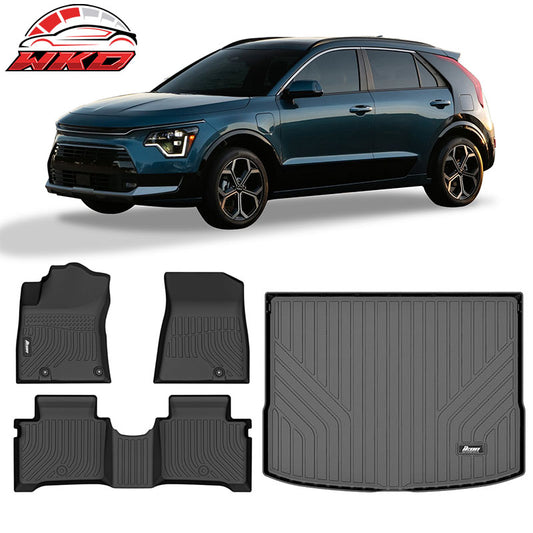 Wholesale 23-26 Kia Niro All Weather 3D Molded Floor Mats Carpet Liner + TPE Trunk Mat