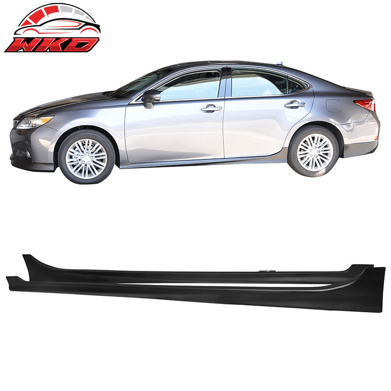 Fits 13-18 Lexus ES350 ES300h Side Skirts Unpainted Black Rocker Panel Extension