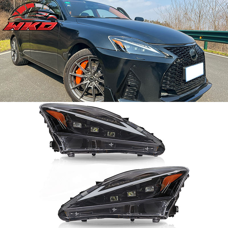 Fits 06-13 Lexus IS250 IS350 IS F 21 IS F Sport Style 2PCS Front LED Headlights