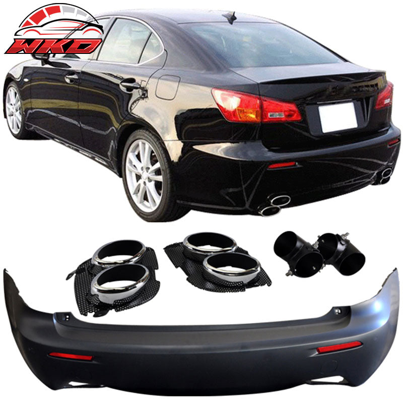 Fits 06-13 Lexus IS250 IS350 ISF Style Rear Bumper Cover Conversion W/O PDC
