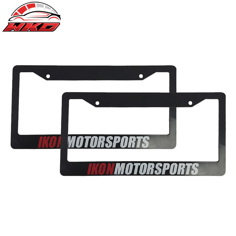 Wholesale Pair Black License Plate Frame Holder Bracket IKON MOTORSPORTS + Screw Cap