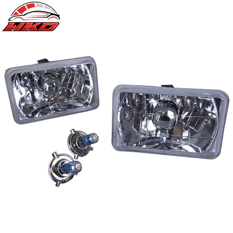 Wholesale 83-89 Lincoln Town Car 4x6 Inch H4 Sealed Beam Diamond Headlights Crystal