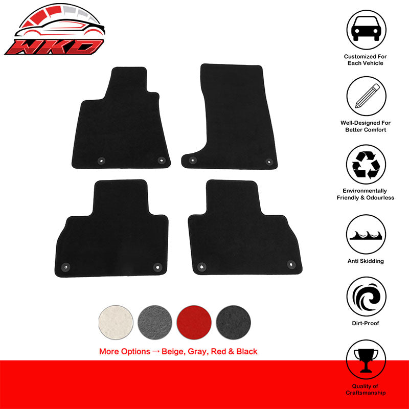 Fits 17-23 Maserati Levante 4PCS Car Front Rear Floor Mats Carpets Nylon Black