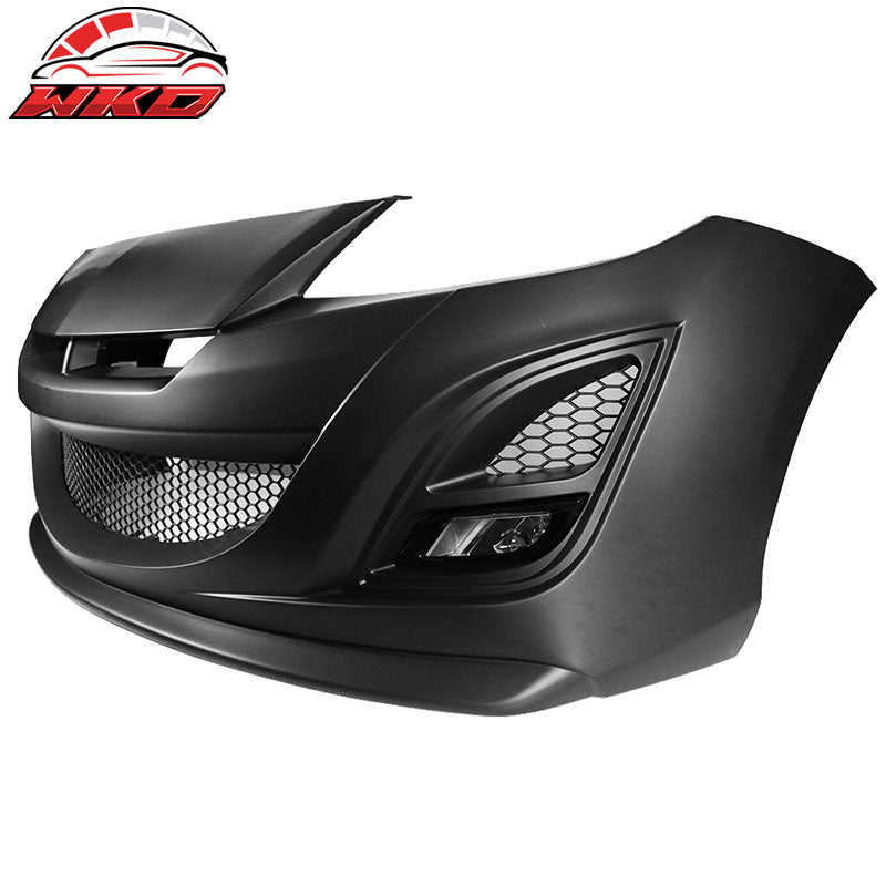 Fits 10-13 Mazda 3 Auto EXE Style Front Bumper w/ Fog Lights - Polypropylene