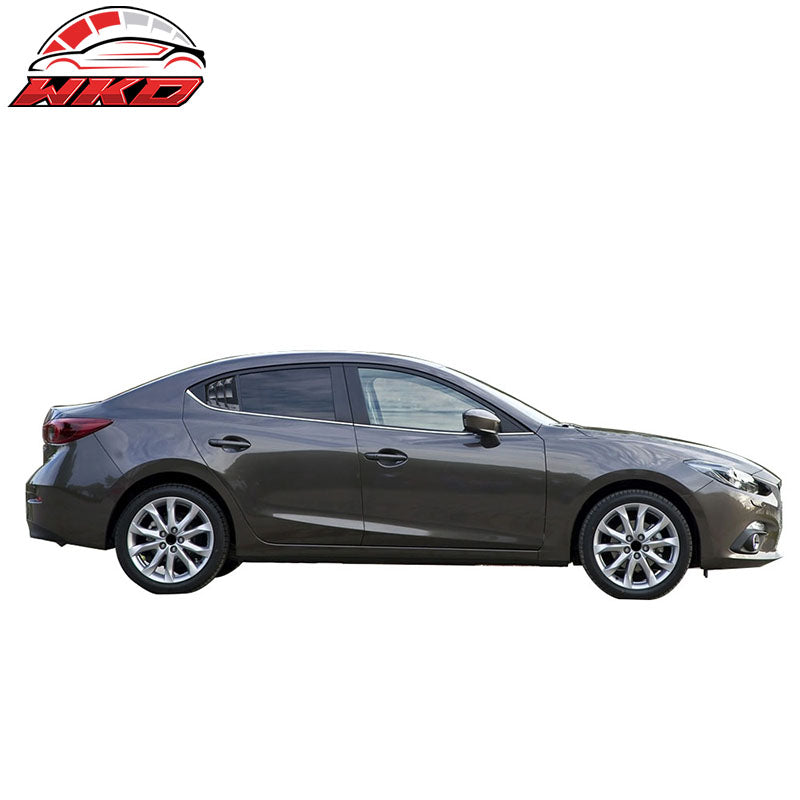 Fits 14-18 Mazda 3 Rear Window Louvers Quarter Scoop Cover Vent Gloss Black -ABS