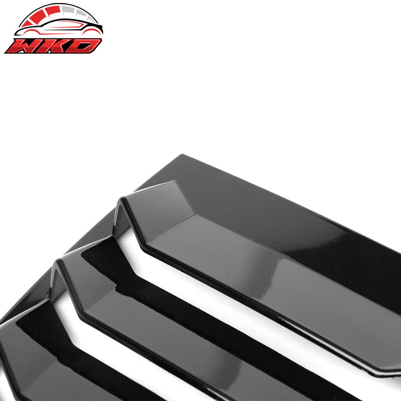 Fits 14-18 Mazda 3 Rear Window Louvers Quarter Scoop Cover Vent Gloss Black -ABS