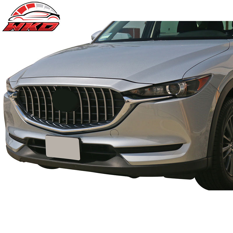 Fits 17-21 Mazda CX-5 Mesh Style Chrome Front Bumper Hood Grille Insert Guard