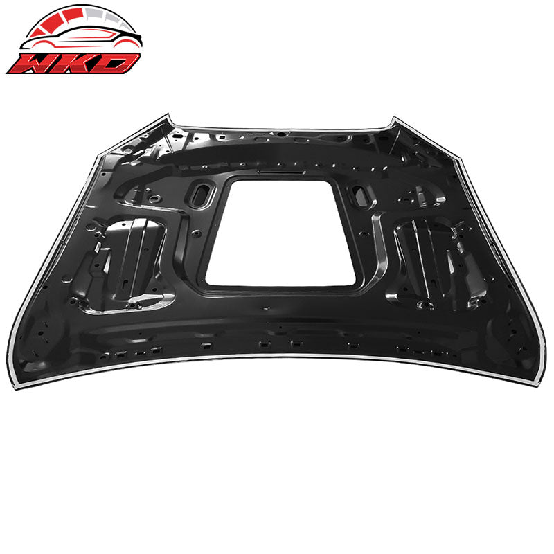 Fits 15-20 Mercedes W205 C Class V1 Style Transparent Vented Hood -Iron + Glass