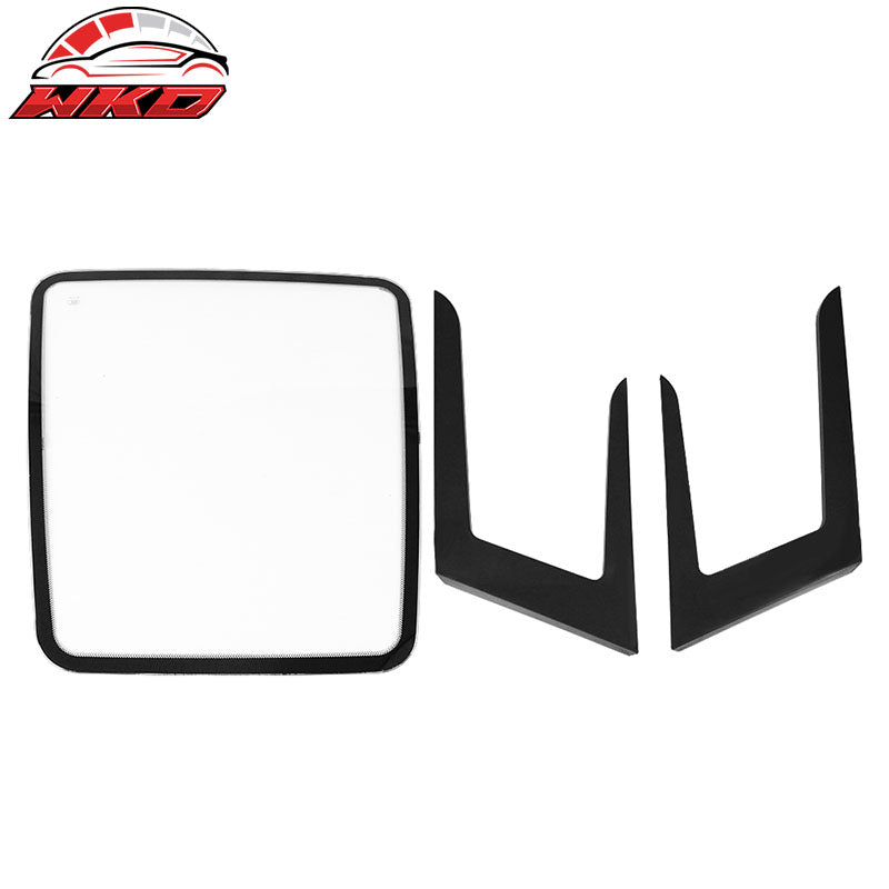 Fits 15-20 Mercedes W205 C Class V1 Style Transparent Vented Hood -Iron + Glass