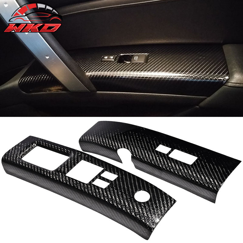 Fits 03-05 Nissan 350Z Z33 Interior Door Switch Trim Covers - Carbon Fiber (CF)