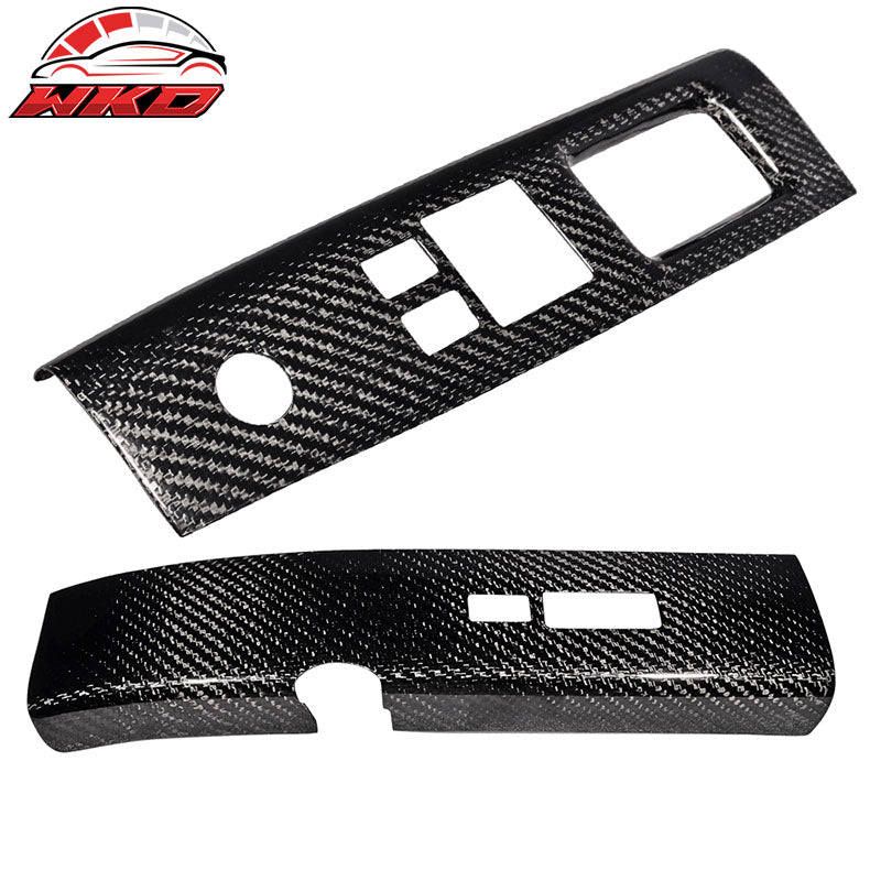 Fits 03-05 Nissan 350Z Z33 Interior Door Switch Trim Covers - Carbon Fiber (CF)