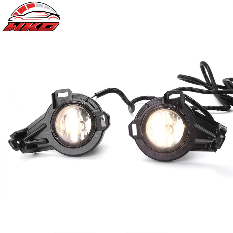 Fits 11-14 Nissan Juke OE Style Clear Glass Lens Projector Foglights Kit Black