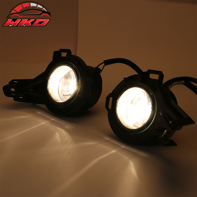 Fits 11-14 Nissan Juke OE Style Clear Glass Lens Projector Foglights Kit Black