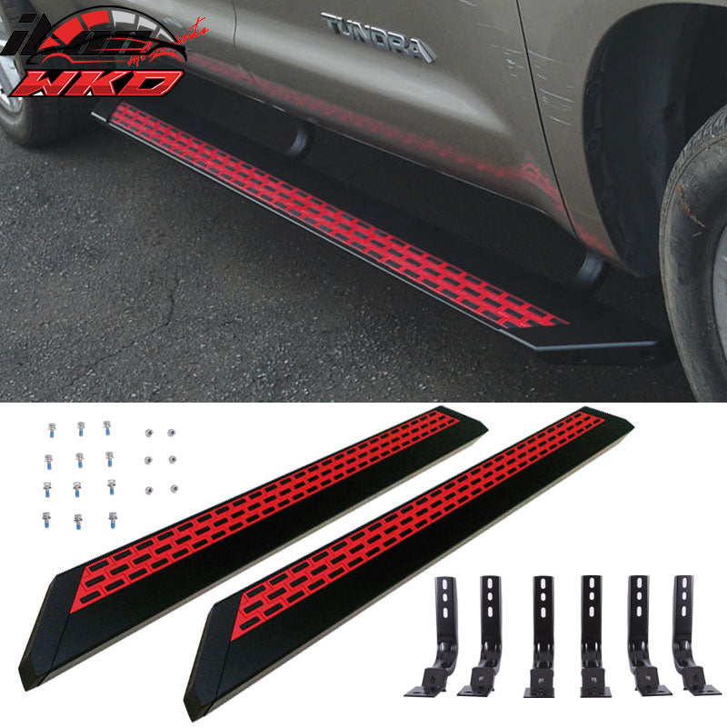 Wholesale 04-14 Nissan Titan Crew Cab Red Black Running Board Step Bar + Bracket