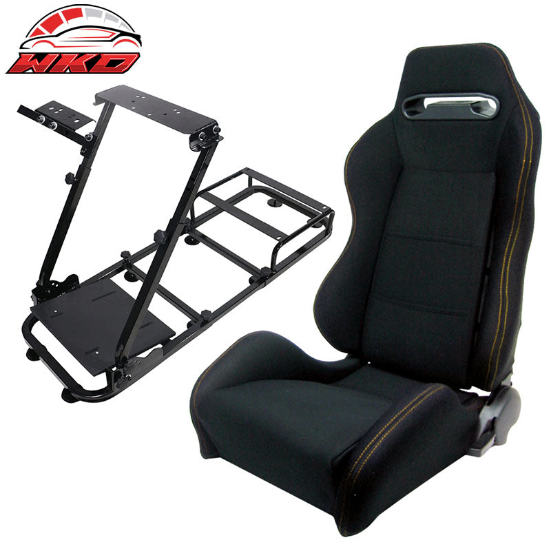 Black Cloth Cockpit Racing Seat Simulator Steering Wheel Stand For PS4 XBOX ONE
