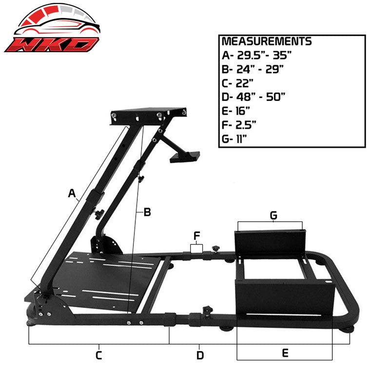 Black Racing Seat Steering Wheel Stand Compatible with Logitech G29 Thrustmaster