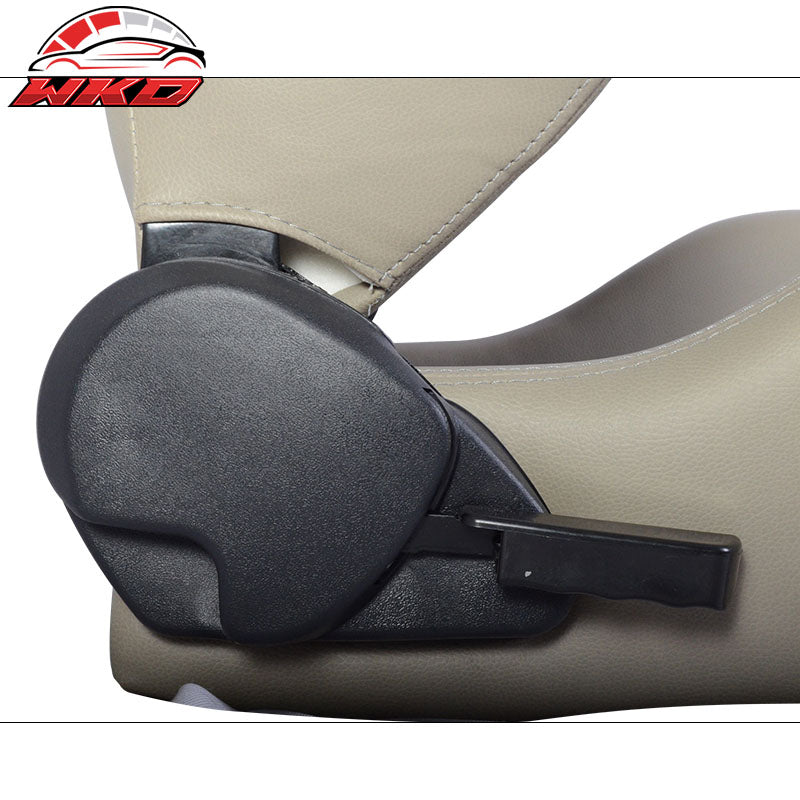 One Pair of Racing Seats Black Gray PVC Leather Full Reclinable W/ Slider