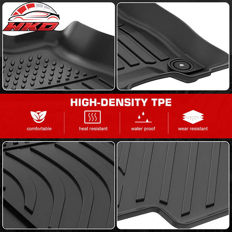 Fits 19-25 Ram 2500 3500 Crew Cab All Weather 3D TPE Floor Mats Liners Carpets