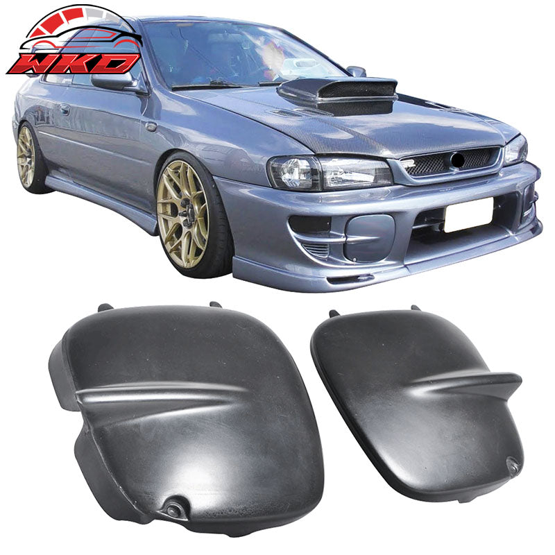 Fits 97-01 Subaru Impreza GC8 JDM STI Style Fog Lights Cover Unpainted Black ABS