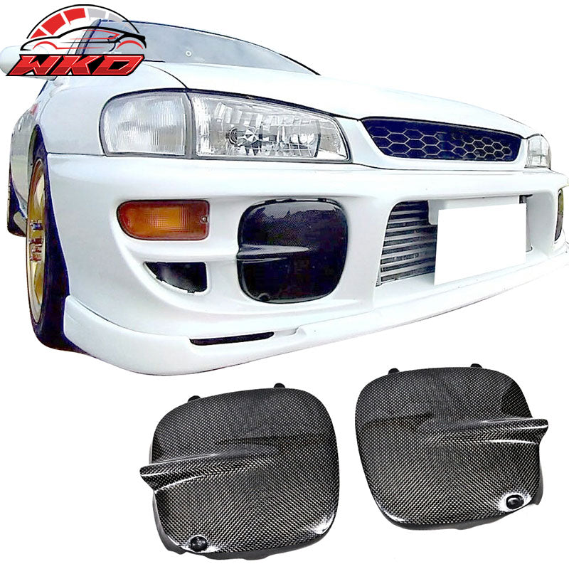 Fits 93-01 Subaru Impreza WRX STi Front Foglights Cover Kits Carbon Fiber