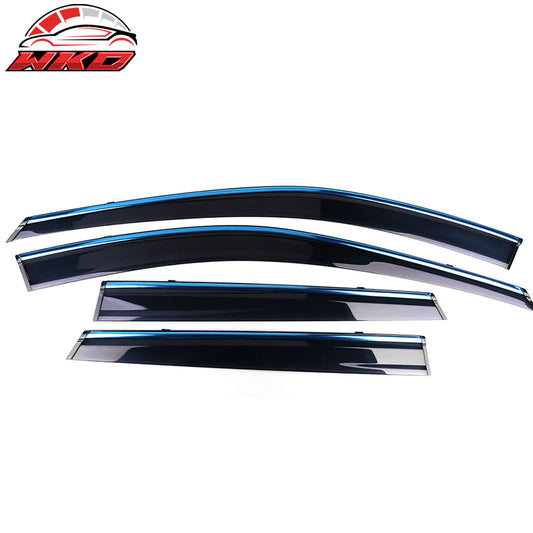 Wholesale 15-19 Subaru Outback Tape-On 4PCS Window Visors W/Chrome Trim Polycarbonate