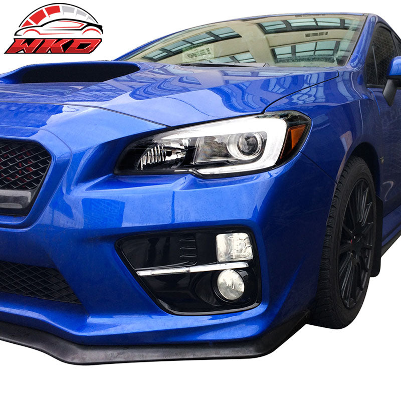 Fits 15-17 Subaru WRX Sti White DRL & Amber Switchback Fog Light Covers Black