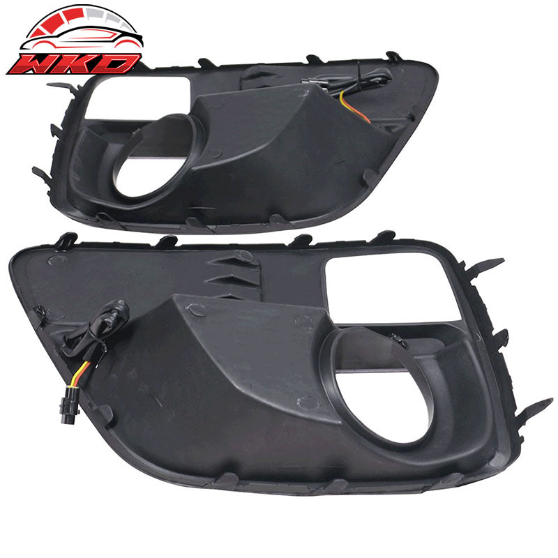 Fits 15-17 Subaru WRX Sti White DRL & Amber Switchback Fog Light Covers Black