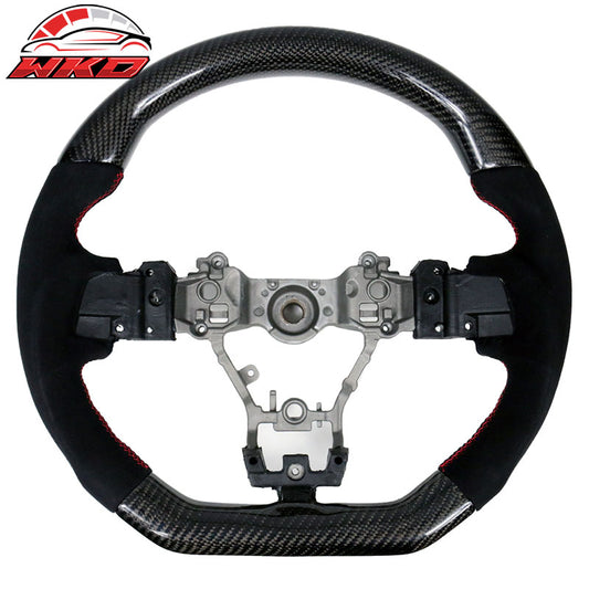 Wholesale 15-21 Subaru WRX & STI Steering Wheel Matte CF + Alcantara + Red Stitching - Wikond Auto