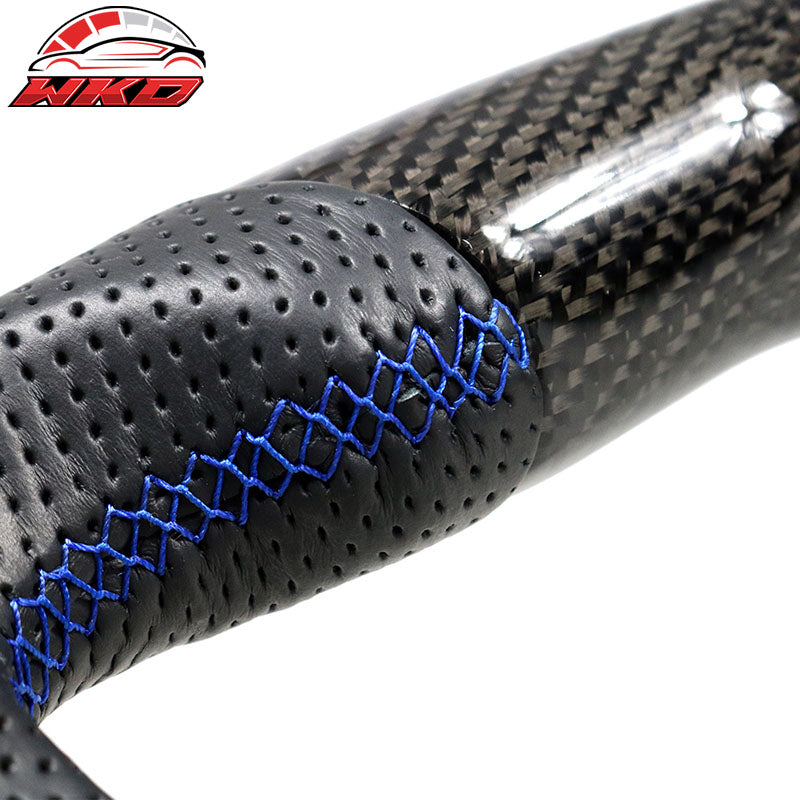 Wholesale 15-21 Subaru WRX STI Steering Wheel Matte CF Perforated Leather Blue Stitch - Wikond Auto