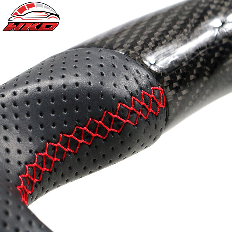 Fits 15-21 WRX STI Steering Wheel W/Stitch Matte Carbon Fiber Perforated Leather