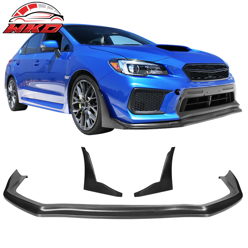 Fits 15-21 Subaru WRX STI CS Front Bumper Lip Spoiler Splitter & Winglet